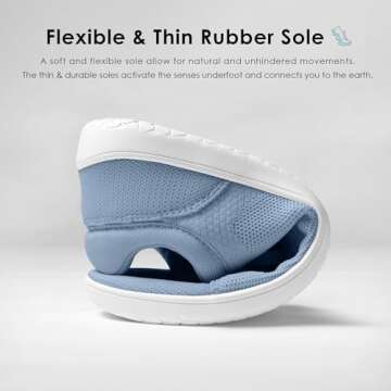 AIRHAS Womens Minimalist Barefoot Shoes Zero Drop Wide Toe Box Shoes Lightweight Casual Fashion Sneakers for Women(Light Blue,9.0)