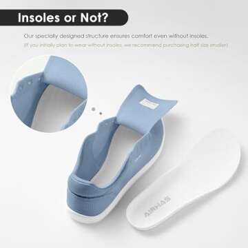 AIRHAS Womens Minimalist Barefoot Shoes Zero Drop Wide Toe Box Shoes Lightweight Casual Fashion Sneakers for Women(Light Blue,9.0)