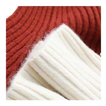 Smile-YZ 2018 Women Solid Color High Neck Warm Knit Pullover Sweater Teens (Beige)