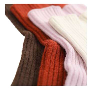 Smile-YZ 2018 Women Solid Color High Neck Warm Knit Pullover Sweater Teens (Beige)