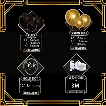 Roaring 20s Party Decorations and Balloon Garland Kit