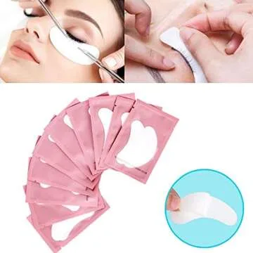 Voncasen 100 Pairs Set Gel pads for eyelash extensions, Comfy and Cool Under Eye Pads for Eyelash Extensions Eye Patches Beauty Tool