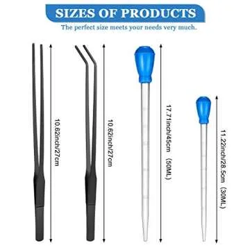 Weewooday 2 Pieces Aquarium Coral Feeder with 2 Pieces Stainless Steel Feeding Long Tweezers Syringe Spot Coral Feeder Reptile Feeding Tools for Aquatic Plant Reef Anemones Lionfish (Blue, Black)
