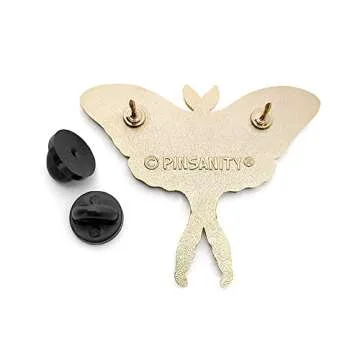 Pinsanity Luna Moth Enamel Pin for Nature Lovers