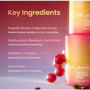 CNP Honey Lip Butter - Propolis Lipcerin™ Mint, Hydrating Overnight Manuka Lip Balm & Mask, Plumping, 12hrs Long-lasting Moisture, Gifts for Women, Korean Skin Care, 0.5 fl.oz.
