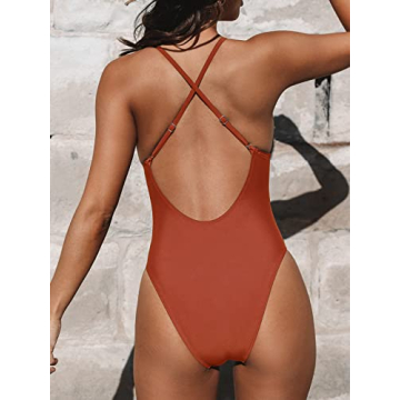 CUPSHE One Piece Bathing Suit - Deep V Neck Style