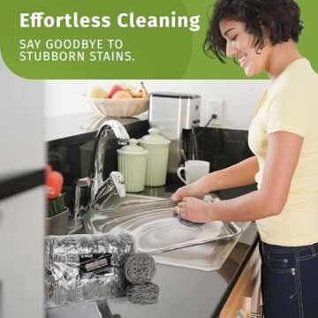 Brheez Stainless Steel Scouring Pads - 12 Pack Durable Cleaners