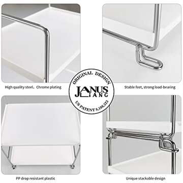 JANUS LiANG 2-Tier Bathroom Countertop Organizer, Cosmetics Skincare Organizer Holder for Perfume, Bathroom Counter Organizers for Dresser and and Kitchen Vanity Organizer (Sliver)