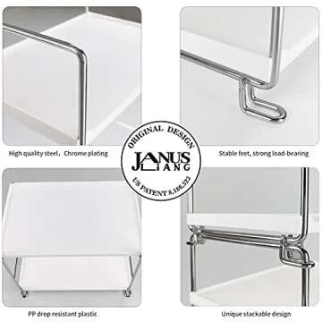 JANUS LiANG 2-Tier Bathroom Countertop Organizer, Cosmetics Skincare Organizer Holder for Perfume, Bathroom Counter Organizers for Dresser and and Kitchen Vanity Organizer (Sliver)