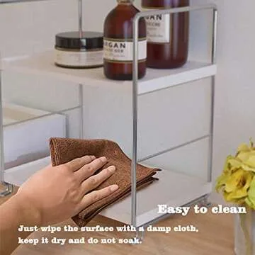 JANUS LiANG 2-Tier Bathroom Countertop Organizer, Cosmetics Skincare Organizer Holder for Perfume, Bathroom Counter Organizers for Dresser and and Kitchen Vanity Organizer (Sliver)