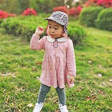 weVSwe Newborn Sun Hat UPF 50+ Sun Protection Baby Girls Hat Adjustable Beach Cap Leopard 0-6 Months