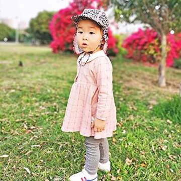 weVSwe Newborn Sun Hat UPF 50+ Sun Protection Baby Girls Hat Adjustable Beach Cap Leopard 0-6 Months