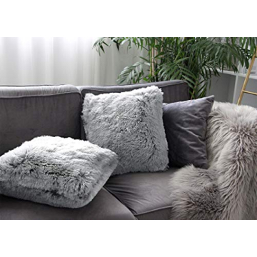 Uhomy Fluffy Plush Pillow Covers - Cozy Home Elegance