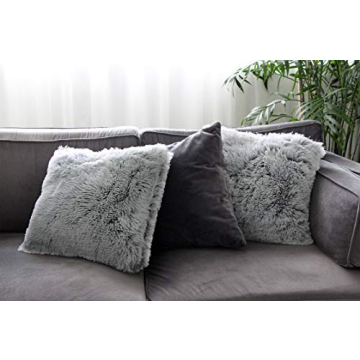 Uhomy Fluffy Plush Pillow Covers - Cozy Home Elegance