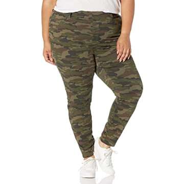 Amazon Essentials Women's Pull-On Knit Jegging (Available in Plus Size), Olive Camo, Medium
