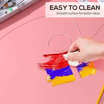 MILISTEN Clear Acrylic Paint Palette, Clear Oval Non- Stick Oil Paint Palette with Thumb Hole, Clear Paint Tray Palette for Acrylic Oil Paint Mixing, 30 x 40 cm/ 11. 8 x 15. 7 in