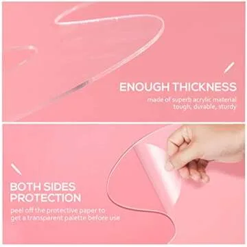 MILISTEN Clear Acrylic Paint Palette, Clear Oval Non- Stick Oil Paint Palette with Thumb Hole, Clear Paint Tray Palette for Acrylic Oil Paint Mixing, 30 x 40 cm/ 11. 8 x 15. 7 in