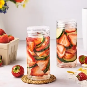 Durable Glass Water Bottles - Stylish 4 Pack for Drinks