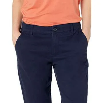 Curvy Straight-Fit Stretch Twill Chino Pants for Women