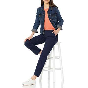 Curvy Straight-Fit Stretch Twill Chino Pants for Women