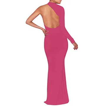 Elegant One Shoulder Backless Long Dress for Parties