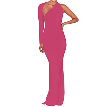 Elegant One Shoulder Backless Long Dress for Parties