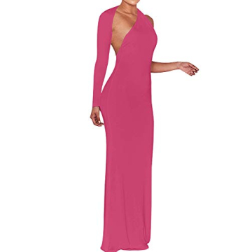 Elegant One Shoulder Backless Long Dress for Parties