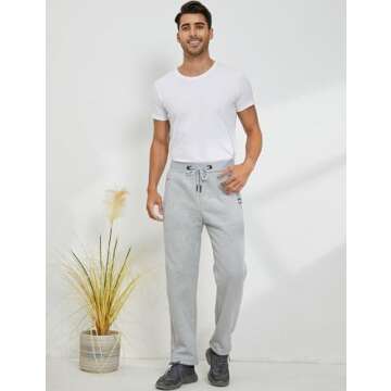 Gihuo Men's Sherpa Lined Athletic Sweatpants - Winter Warm Track Pants