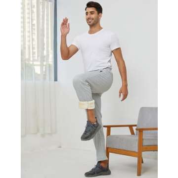 Gihuo Men's Warm Sherpa Lined Athletic Sweatpants