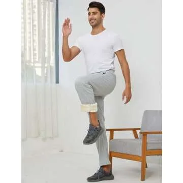 Gihuo Men's Warm Sherpa Lined Athletic Sweatpants