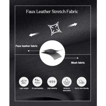 Popilush Leather Corset Tops for Women - Lace Shapewear Bodysuits Tummy Control Faux Leather Thong Body Suits