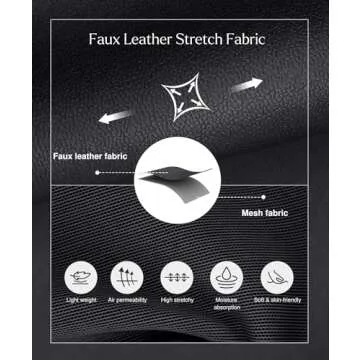 Popilush Leather Corset Tops for Women - Lace Shapewear Bodysuits Tummy Control Faux Leather Thong Body Suits