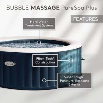 INTEX 28431EP PureSpa Plus Bubble Massage Spa Set: Includes Energy Efficient Spa Cover – 2 Contour...