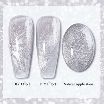 Imtiti Silver Holographic 9D Cat Eye Gel Nail Polish