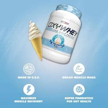 EHP Labs OxyWhey Whey Protein Isolate Powder - 25g of Whey Isolate Protein Powder, Meal Replacement Shake, Sugar Free Protein Powder - 25 Serves (Vanilla Ice Cream)
