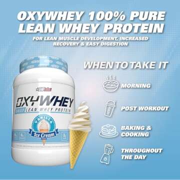 EHP Labs OxyWhey Whey Protein Isolate Powder - 25g of Whey Isolate Protein Powder, Meal Replacement Shake, Sugar Free Protein Powder - 25 Serves (Vanilla Ice Cream)