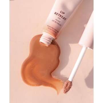 Wander Beauty Lip Retreat Oil - Skinny Dip (Nude) - 4-in-1 Tinted Oil + Moisturizing Gloss with Avoc...