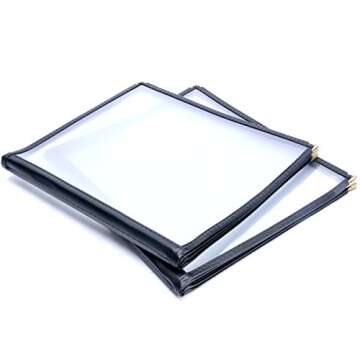 Yaekoo Menu Cover 4 Page 8 View Restaurant Recipe Menu Covers Book for Restaurant/Cafe 8.5 x 11" (10 Pack)