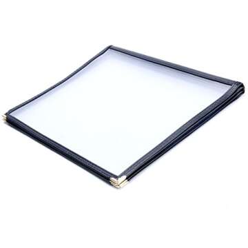 Yaekoo Menu Cover 4 Page 8 View Restaurant Recipe Menu Covers Book for Restaurant/Cafe 8.5 x 11" (10 Pack)