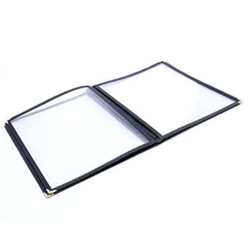 Yaekoo Menu Cover 4 Page 8 View Restaurant Recipe Menu Covers Book for Restaurant/Cafe 8.5 x 11" (10 Pack)