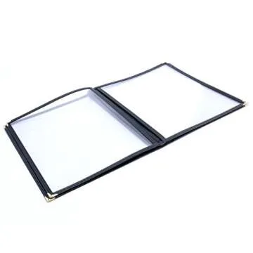 Yaekoo Menu Cover 4 Page 8 View Restaurant Recipe Menu Covers Book for Restaurant/Cafe 8.5 x 11" (10 Pack)