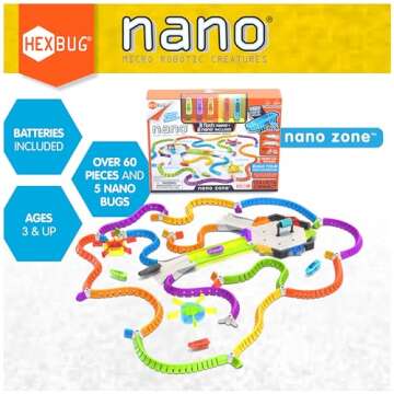 HEXBUG Nano Zone, Sensory Toys for Kids & Cats with Over 60 Pieces & 5 Nano Bugs, STEM Kits & Mini R...