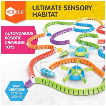 HEXBUG Nano Zone, Sensory Toys for Kids & Cats with Over 60 Pieces & 5 Nano Bugs, STEM Kits & Mini Robot Toy for Kids Ages 3 & Up, Batteries Included