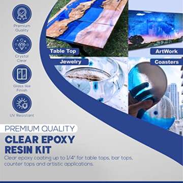 Magic Resin | Premium Clear Epoxy Resin Kit | Non-Toxic | High Gloss Finish | Ideal for Table Tops &...