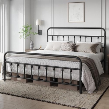 Yaheetech Classic Metal Platform Bed Frame for Stylish Comfort