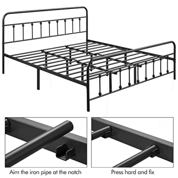 Yaheetech Classic Metal Platform Bed Frame for Stylish Comfort