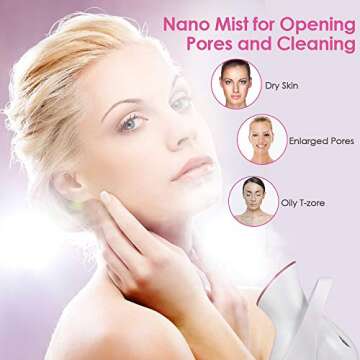 Facial Steamer, Upgraded 20X Penetration Nano Ionic Face Steamer, Facial Warm Mist Humidifier for Fa...