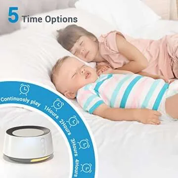 BGOVERSS White Noise Machine with Adjustable Sounds and Lights