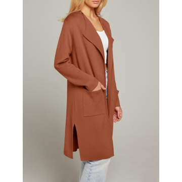 MEROKEETY Women's Casual Knit Cardigan Coat with Pockets