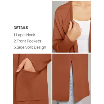 MEROKEETY Women's Casual Knit Cardigan Coat with Pockets